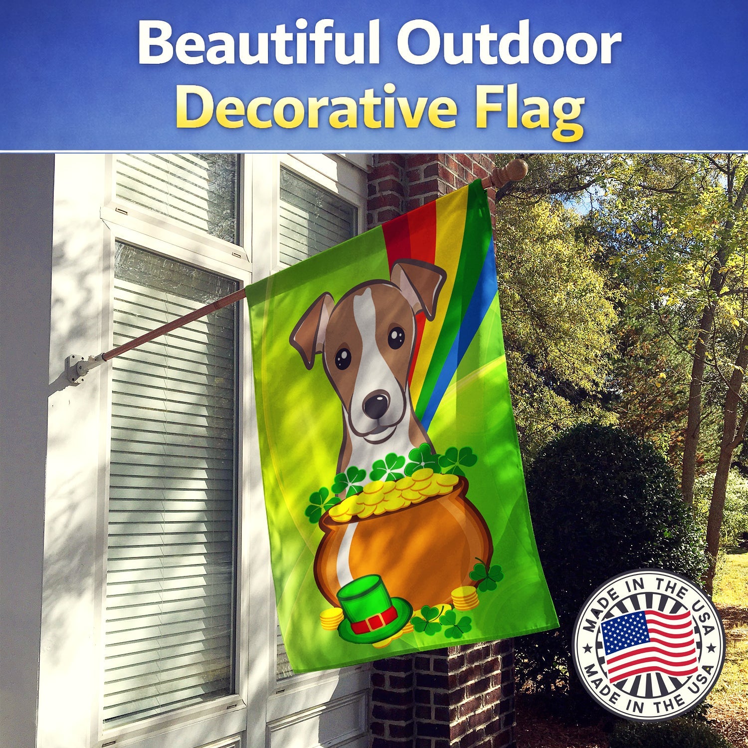 House Flag 28x40 Porch Sleeve Pole Decorative Outside Yard Banner Artwork Wall Hanging, Polyester