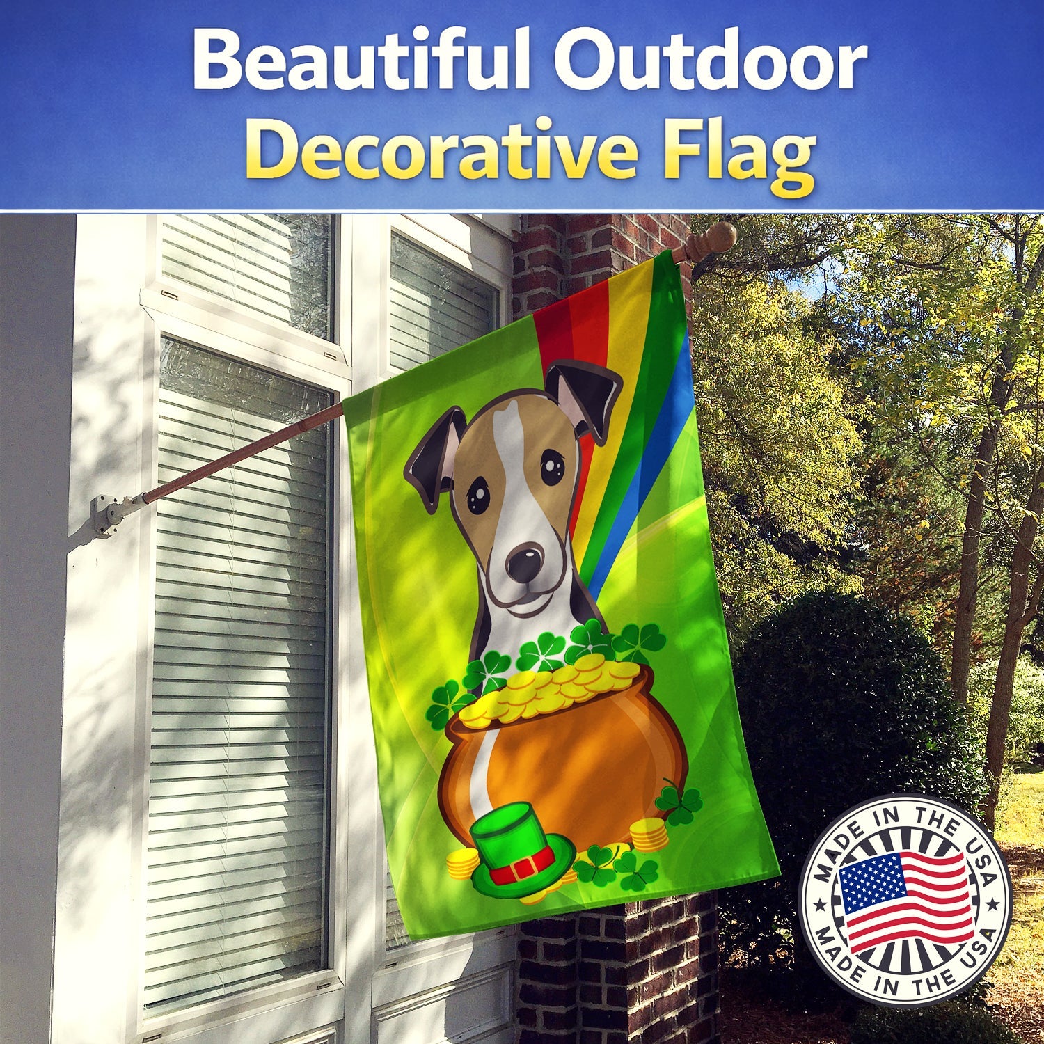 House Flag 28x40 Porch Sleeve Pole Decorative Outside Yard Banner Artwork Wall Hanging, Polyester
