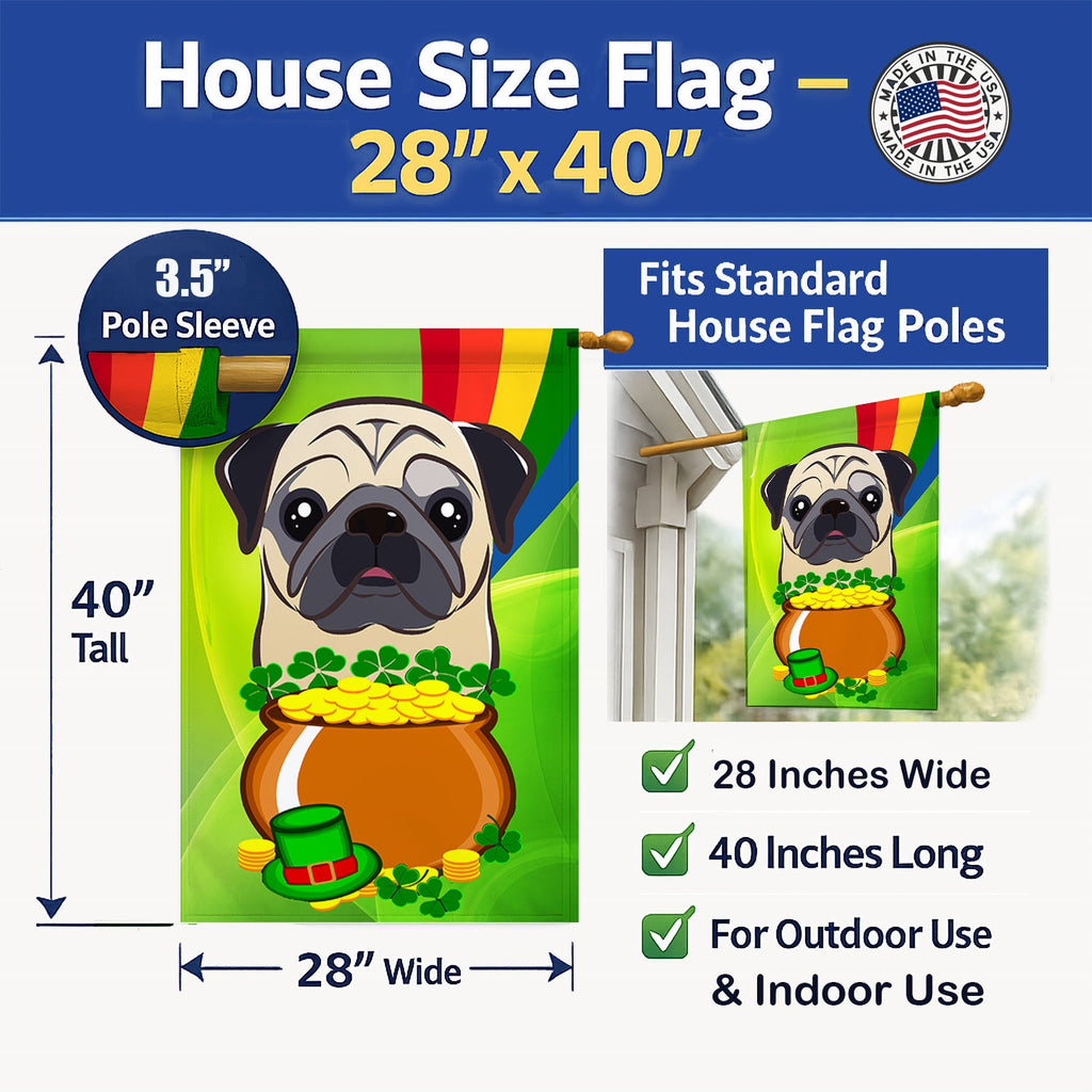 House Flag 28x40 Porch Sleeve Pole Decorative Outside Yard Banner Artwork Wall Hanging, Polyester