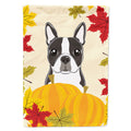 Boston Terrier Thanksgiving House Flag 28x40 Porch Sleeve Pole Decorative Outside Yard Banner Artwork Wall Hanging, Polyester