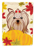Yorkie Yorkishire Terrier Thanksgiving House Flag 28x40 Porch Sleeve Pole Decorative Outside Yard Banner Artwork Wall Hanging, Polyester