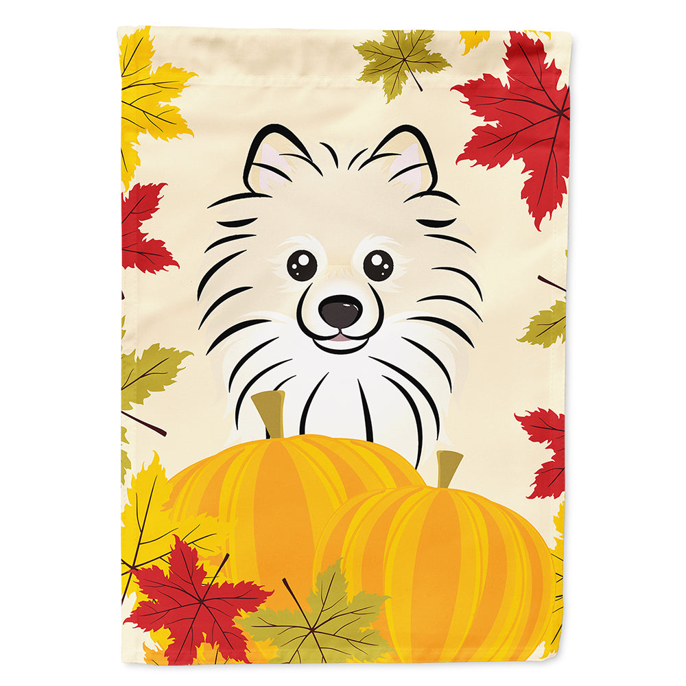Pomeranian Thanksgiving House Flag 28x40 Porch Sleeve Pole Decorative Outside Yard Banner Artwork Wall Hanging, Polyester