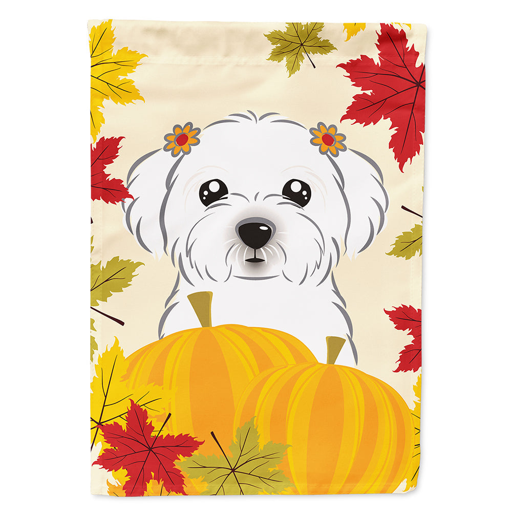 Maltese Thanksgiving House Flag 28x40 Porch Sleeve Pole Decorative Outside Yard Banner Artwork Wall Hanging, Polyester