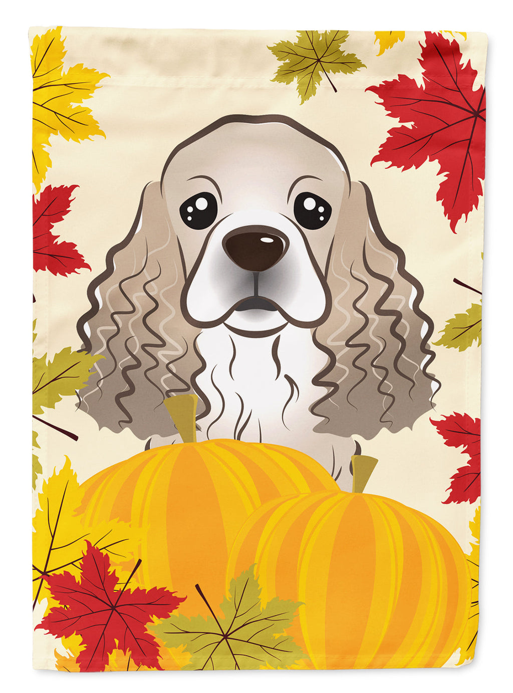 Cocker Spaniel Thanksgiving House Flag 28x40 Porch Sleeve Pole Decorative Outside Yard Banner Artwork Wall Hanging, Polyester