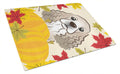 Cocker Spaniel Thanksgiving Cutting Board Tempered Glass Kitchen Cutting Surface, Heat Resistant Chopping, Non-Slip Feet, Food Prep & Serving