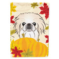 Pekingese Thanksgiving House Flag 28x40 Porch Sleeve Pole Decorative Outside Yard Banner Artwork Wall Hanging, Polyester