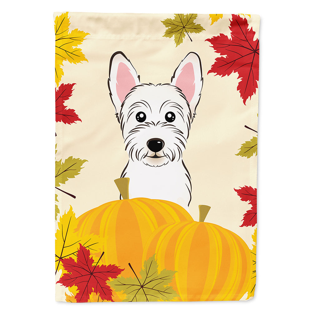 Westie Thanksgiving House Flag 28x40 Porch Sleeve Pole Decorative Outside Yard Banner Artwork Wall Hanging, Polyester