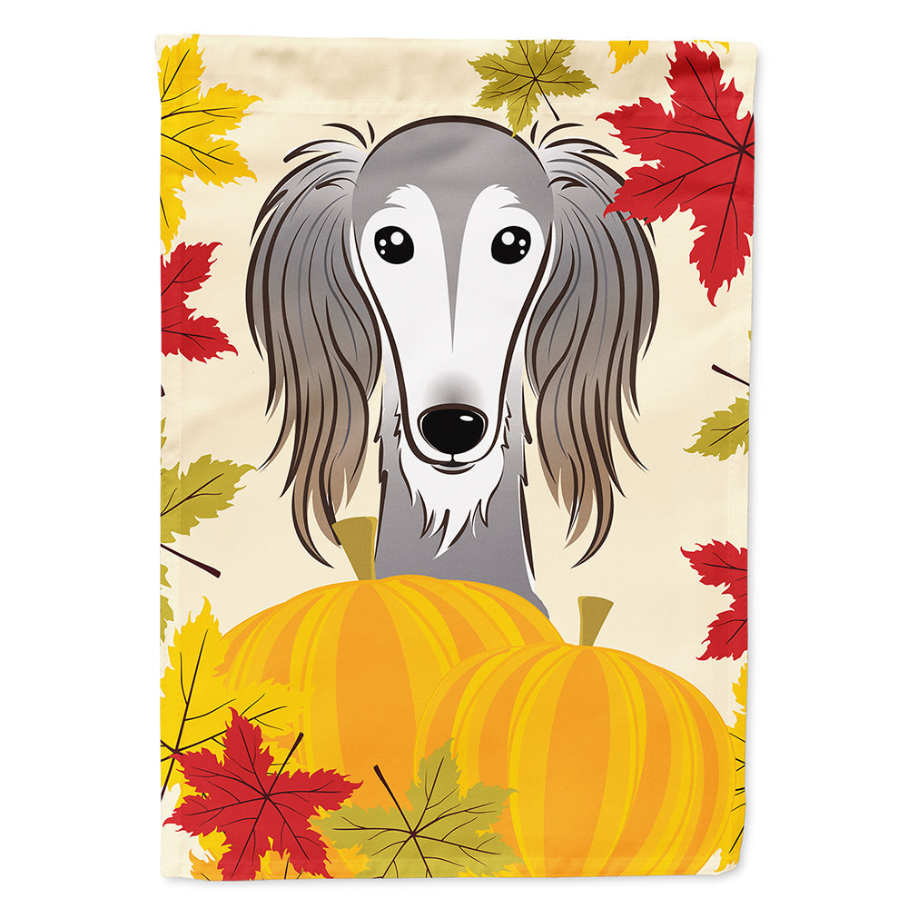 Saluki Thanksgiving House Flag 28x40 Porch Sleeve Pole Decorative Outside Yard Banner Artwork Wall Hanging, Polyester