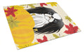 Japanese Chin Thanksgiving Cutting Board Tempered Glass Kitchen Cutting Surface, Heat Resistant Chopping, Non-Slip Feet, Food Prep & Serving