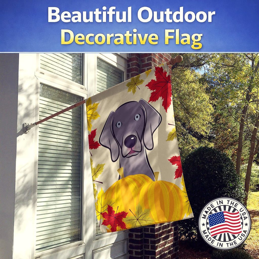 Weimaraner Thanksgiving House Flag 28x40 Porch Sleeve Pole Decorative Outside Yard Banner Artwork Wall Hanging, Polyester