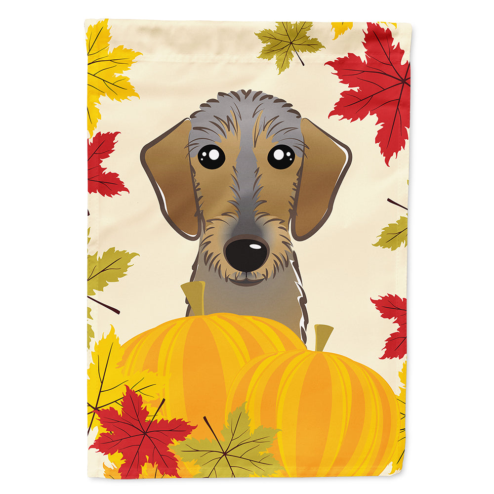Wirehaired Dachshund Thanksgiving House Flag 28x40 Porch Sleeve Pole Decorative Outside Yard Banner Artwork Wall Hanging, Polyester
