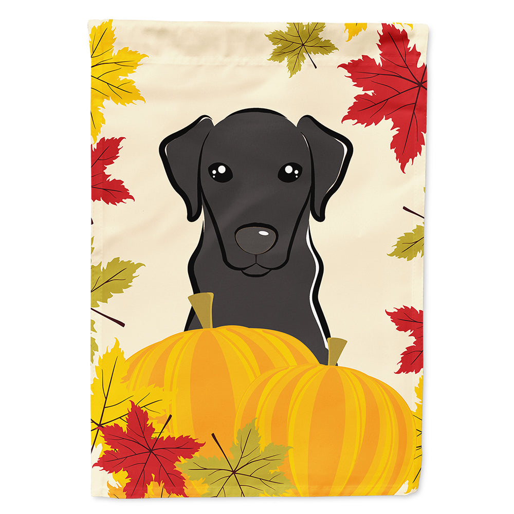 Black Labrador Thanksgiving House Flag 28x40 Porch Sleeve Pole Decorative Outside Yard Banner Artwork Wall Hanging, Polyester