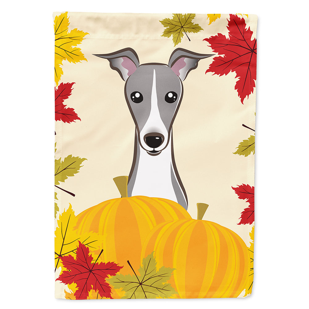 Italian Greyhound Thanksgiving House Flag 28x40 Porch Sleeve Pole Decorative Outside Yard Banner Artwork Wall Hanging, Polyester