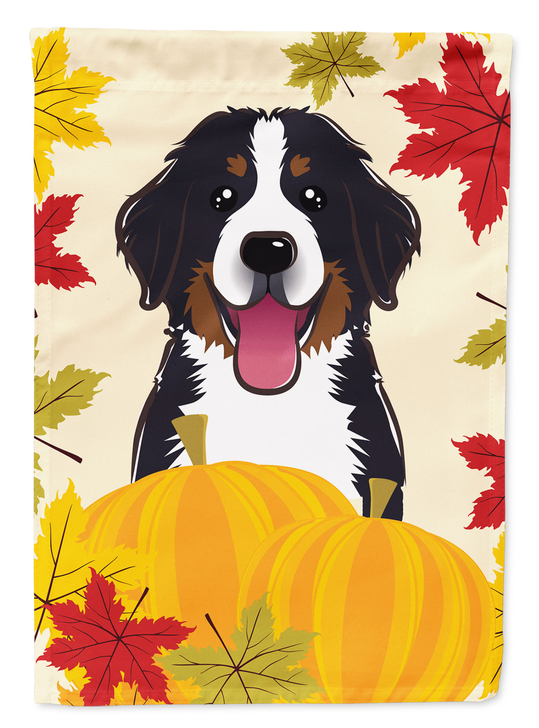 Bernese Mountain Dog Thanksgiving House Flag 28x40 Porch Sleeve Pole Decorative Outside Yard Banner Artwork Wall Hanging, Polyester