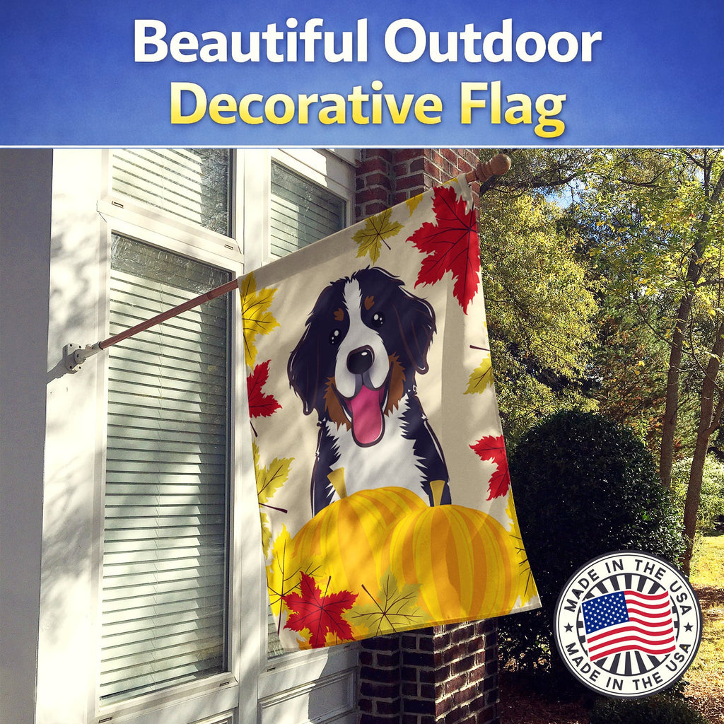 Bernese Mountain Dog Thanksgiving House Flag 28x40 Porch Sleeve Pole Decorative Outside Yard Banner Artwork Wall Hanging, Polyester