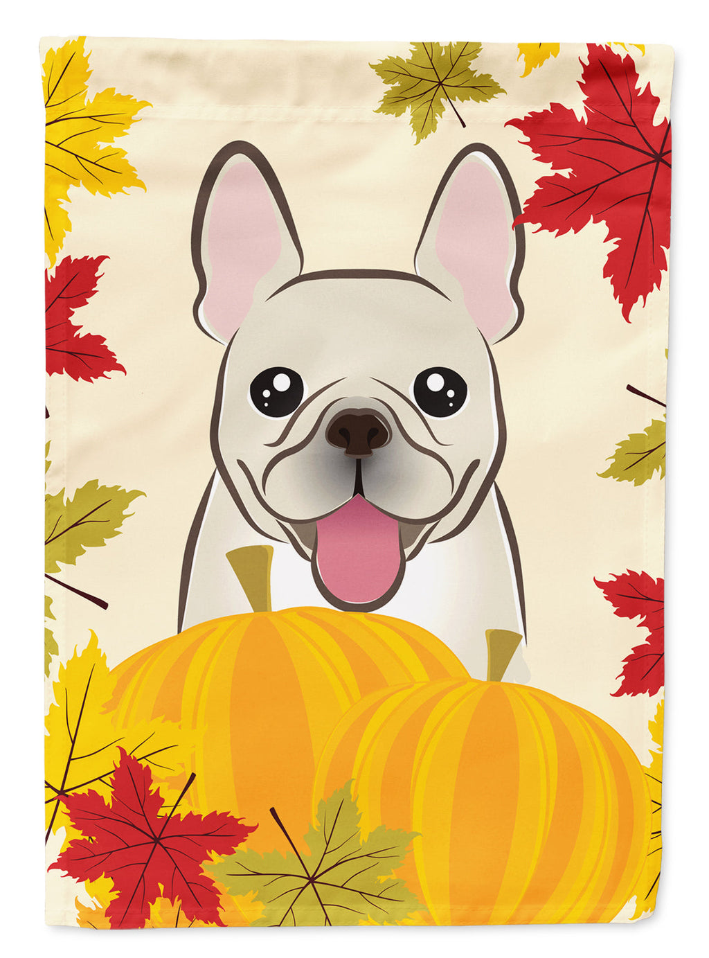 French Bulldog Thanksgiving House Flag 28x40 Porch Sleeve Pole Decorative Outside Yard Banner Artwork Wall Hanging, Polyester