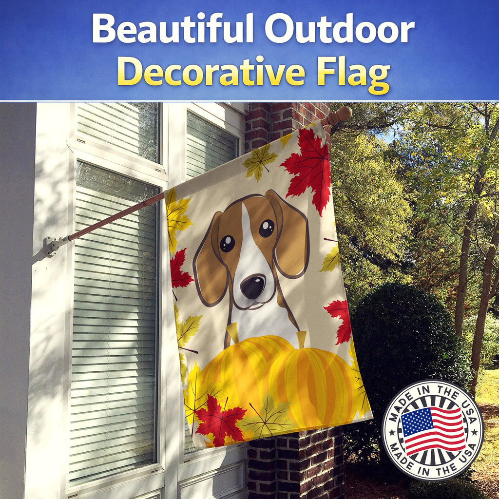 Beagle Thanksgiving House Flag 28x40 Porch Sleeve Pole Decorative Outside Yard Banner Artwork Wall Hanging, Polyester