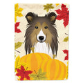 Sheltie Thanksgiving House Flag 28x40 Porch Sleeve Pole Decorative Outside Yard Banner Artwork Wall Hanging, Polyester