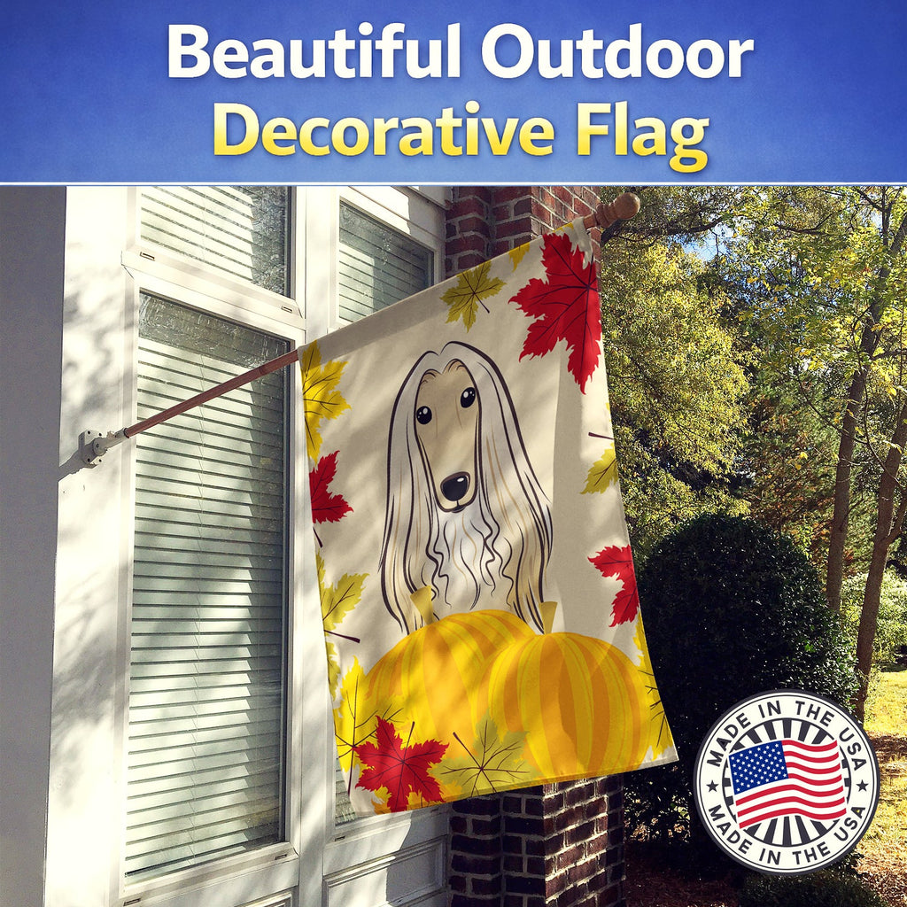 Afghan Hound Thanksgiving House Flag 28x40 Porch Sleeve Pole Decorative Outside Yard Banner Artwork Wall Hanging, Polyester