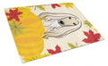 Afghan Hound Thanksgiving Cutting Board Tempered Glass Kitchen Cutting Surface, Heat Resistant Chopping, Non-Slip Feet, Food Prep & Serving