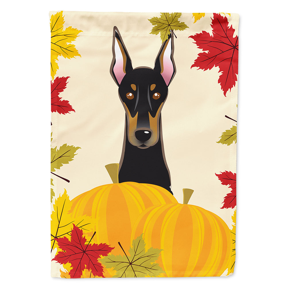 Doberman Thanksgiving House Flag 28x40 Porch Sleeve Pole Decorative Outside Yard Banner Artwork Wall Hanging, Polyester
