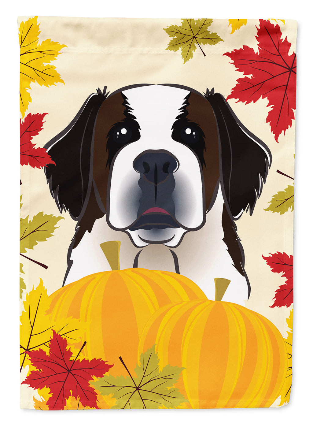 Saint Bernard Thanksgiving House Flag 28x40 Porch Sleeve Pole Decorative Outside Yard Banner Artwork Wall Hanging, Polyester