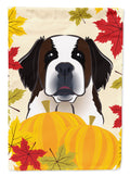 Saint Bernard Thanksgiving House Flag 28x40 Porch Sleeve Pole Decorative Outside Yard Banner Artwork Wall Hanging, Polyester