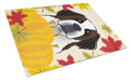 Saint Bernard Thanksgiving Cutting Board Tempered Glass Kitchen Cutting Surface, Heat Resistant Chopping, Non-Slip Feet, Food Prep & Serving
