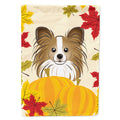 Papillon Thanksgiving House Flag 28x40 Porch Sleeve Pole Decorative Outside Yard Banner Artwork Wall Hanging, Polyester