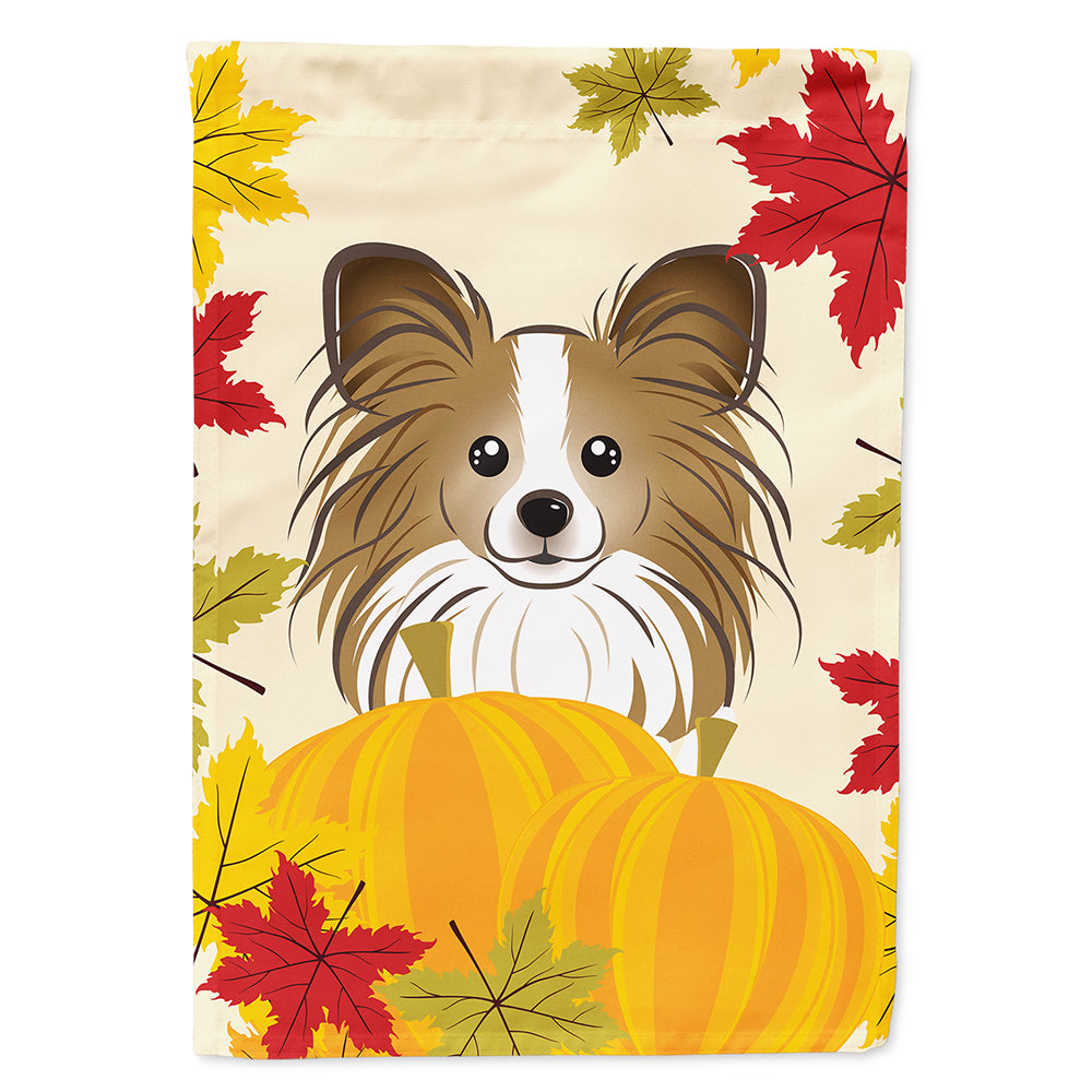 Papillon Thanksgiving House Flag 28x40 Porch Sleeve Pole Decorative Outside Yard Banner Artwork Wall Hanging, Polyester