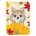 Chihuahua Thanksgiving House Flag 28x40 Porch Sleeve Pole Decorative Outside Yard Banner Artwork Wall Hanging, Polyester