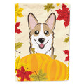 Sable Corgi Thanksgiving House Flag 28x40 Porch Sleeve Pole Decorative Outside Yard Banner Artwork Wall Hanging, Polyester