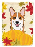 Red Corgi Thanksgiving House Flag 28x40 Porch Sleeve Pole Decorative Outside Yard Banner Artwork Wall Hanging, Polyester