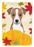 Jack Russell Terrier Thanksgiving House Flag 28x40 Porch Sleeve Pole Decorative Outside Yard Banner Artwork Wall Hanging, Polyester