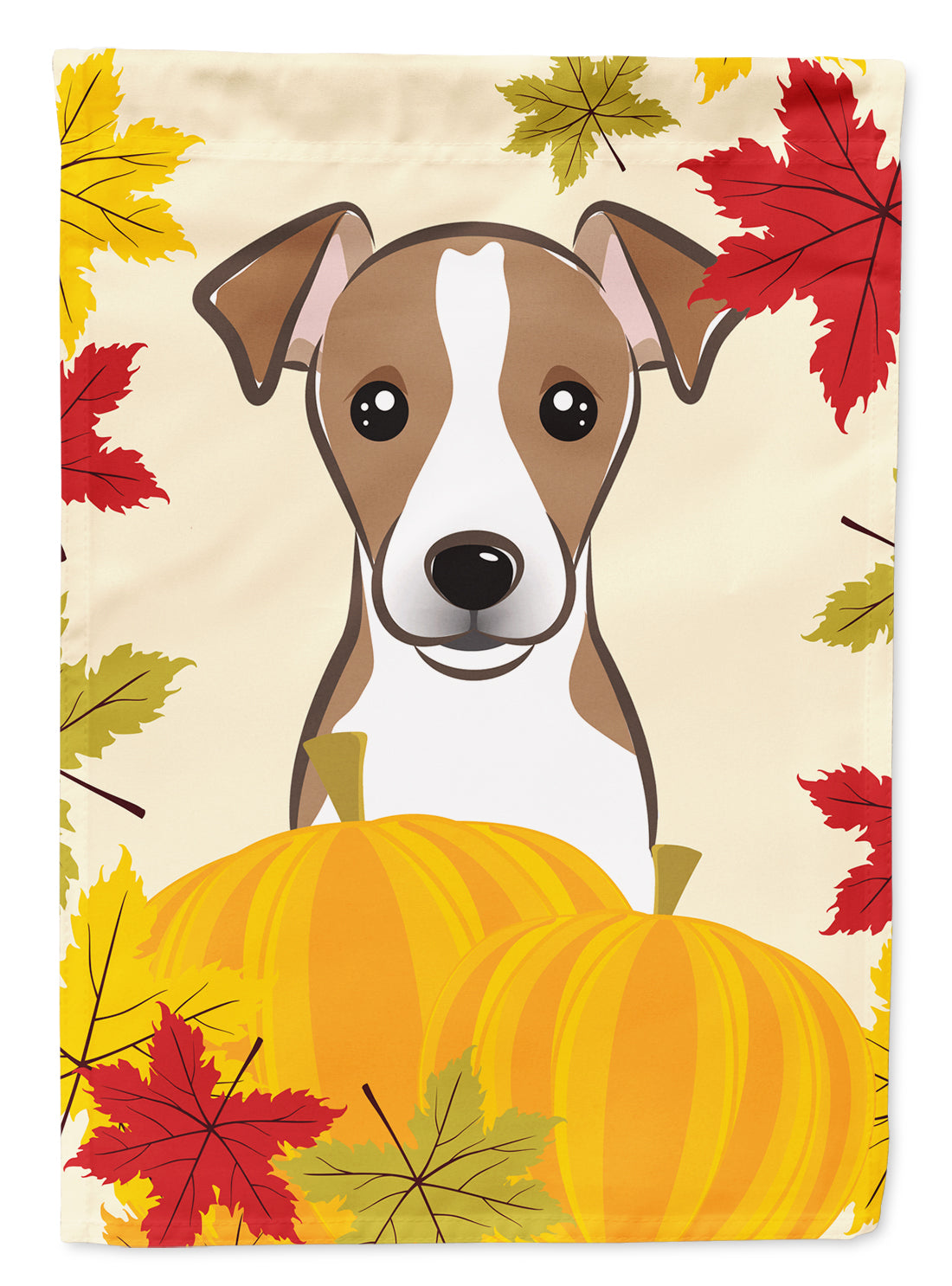 Jack Russell Terrier Thanksgiving House Flag 28x40 Porch Sleeve Pole Decorative Outside Yard Banner Artwork Wall Hanging, Polyester