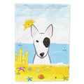 Bull Terrier Summer Beach House Flag 28x40 Porch Sleeve Pole Decorative Outside Yard Banner Artwork Wall Hanging, Polyester