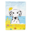 Dalmatian Summer Beach House Flag 28x40 Porch Sleeve Pole Decorative Outside Yard Banner Artwork Wall Hanging, Polyester