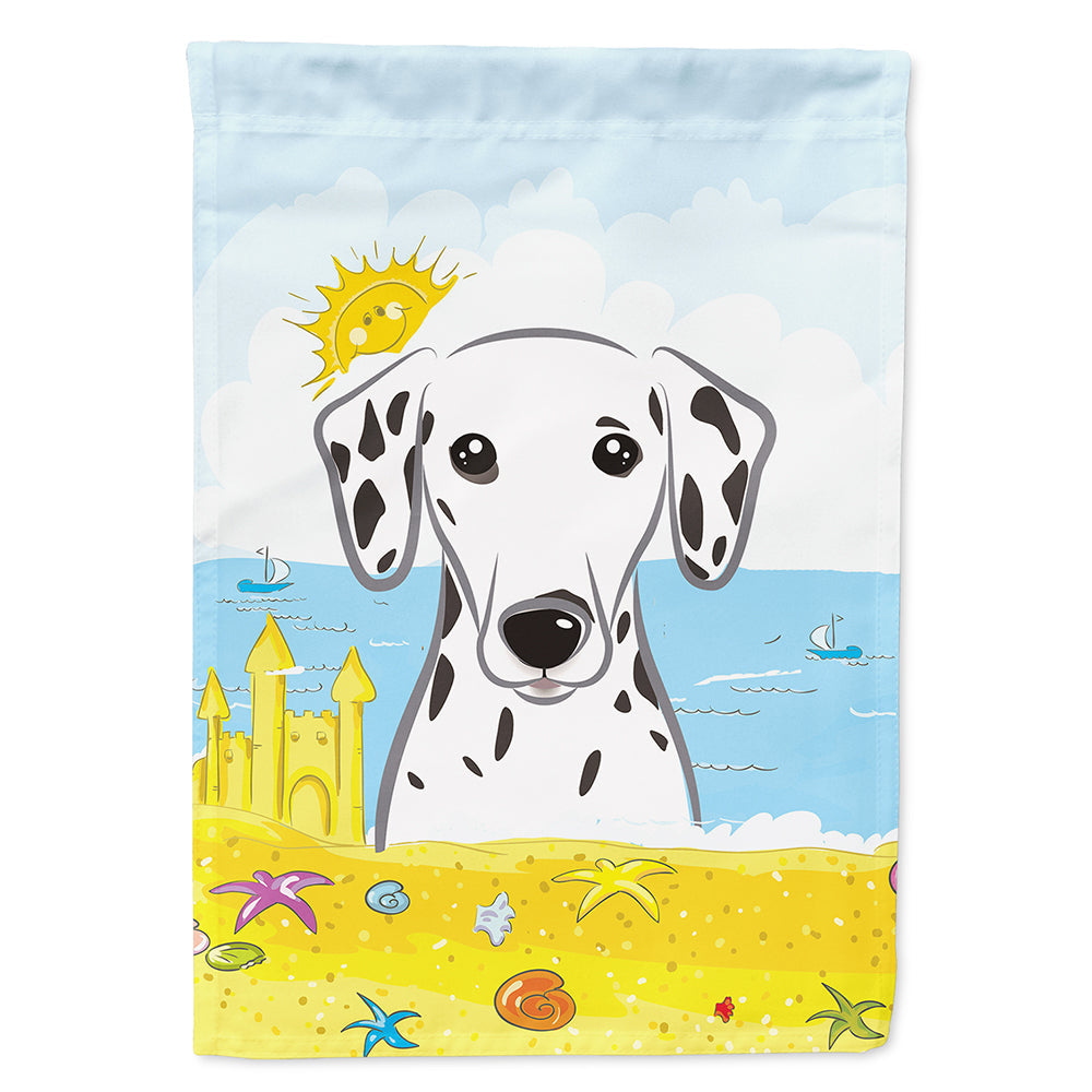 Dalmatian Summer Beach House Flag 28x40 Porch Sleeve Pole Decorative Outside Yard Banner Artwork Wall Hanging, Polyester