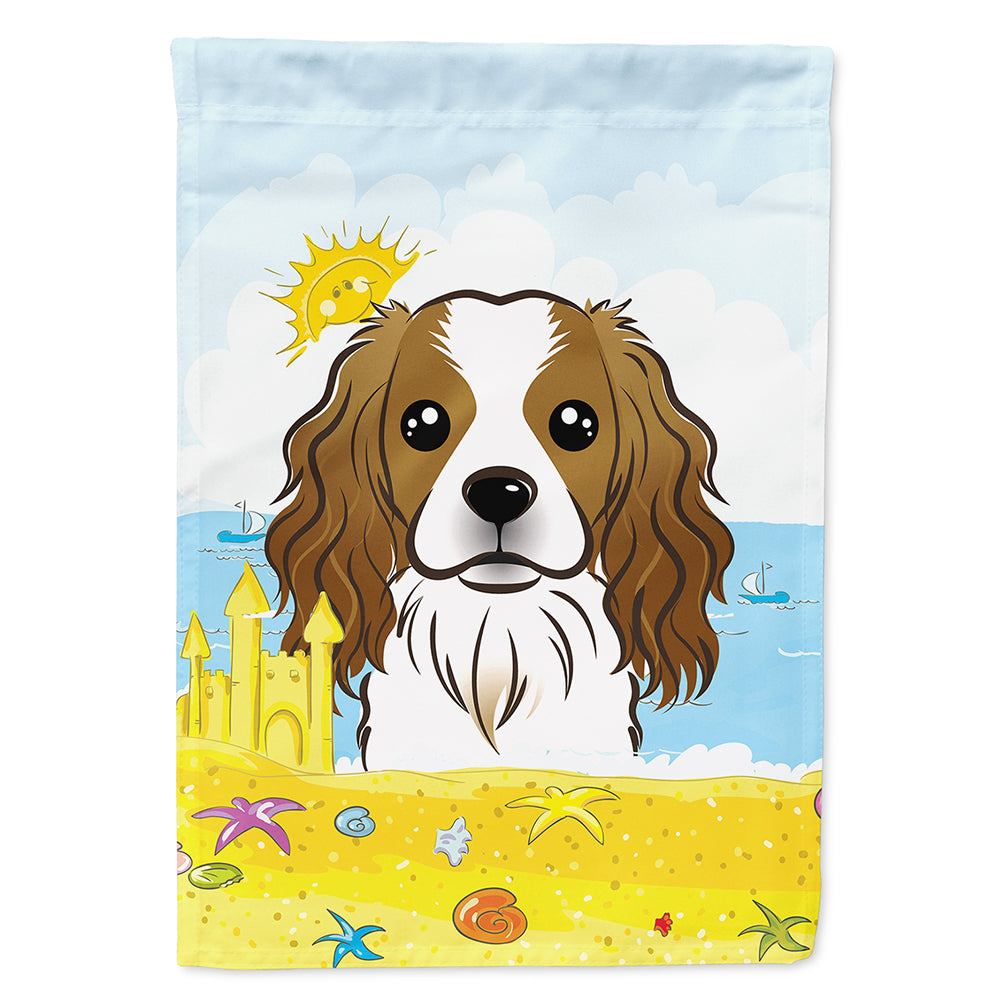 Cavalier Spaniel Summer Beach House Flag 28x40 Porch Sleeve Pole Decorative Outside Yard Banner Artwork Wall Hanging, Polyester