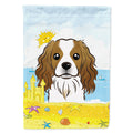 Cavalier Spaniel Summer Beach House Flag 28x40 Porch Sleeve Pole Decorative Outside Yard Banner Artwork Wall Hanging, Polyester