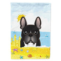 French Bulldog Summer Beach House Flag 28x40 Porch Sleeve Pole Decorative Outside Yard Banner Artwork Wall Hanging, Polyester
