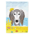 Saluki Summer Beach House Flag 28x40 Porch Sleeve Pole Decorative Outside Yard Banner Artwork Wall Hanging, Polyester