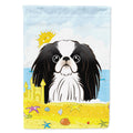 Japanese Chin Summer Beach House Flag 28x40 Porch Sleeve Pole Decorative Outside Yard Banner Artwork Wall Hanging, Polyester