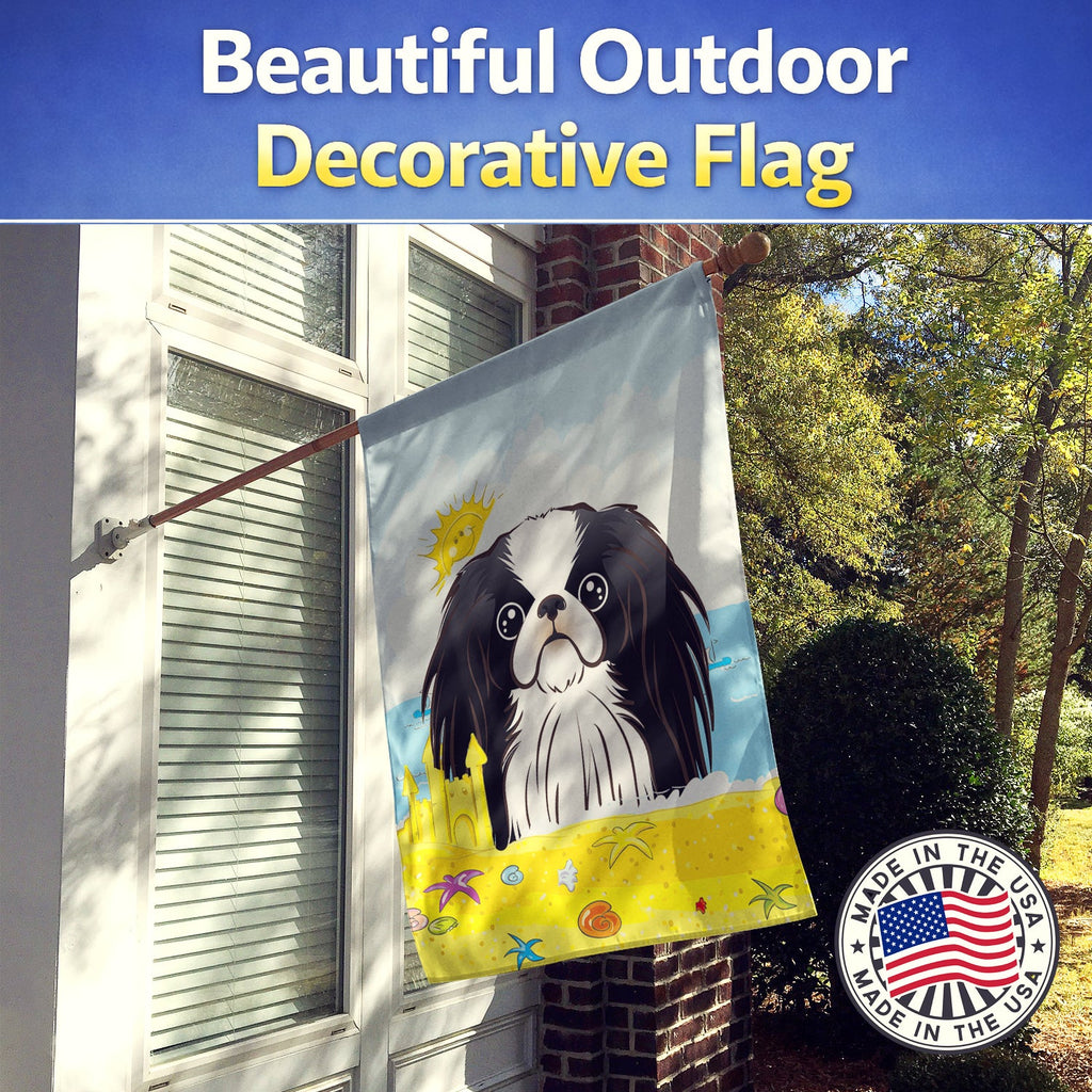 Japanese Chin Summer Beach House Flag 28x40 Porch Sleeve Pole Decorative Outside Yard Banner Artwork Wall Hanging, Polyester