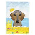Wirehaired Dachshund Summer Beach House Flag 28x40 Porch Sleeve Pole Decorative Outside Yard Banner Artwork Wall Hanging, Polyester