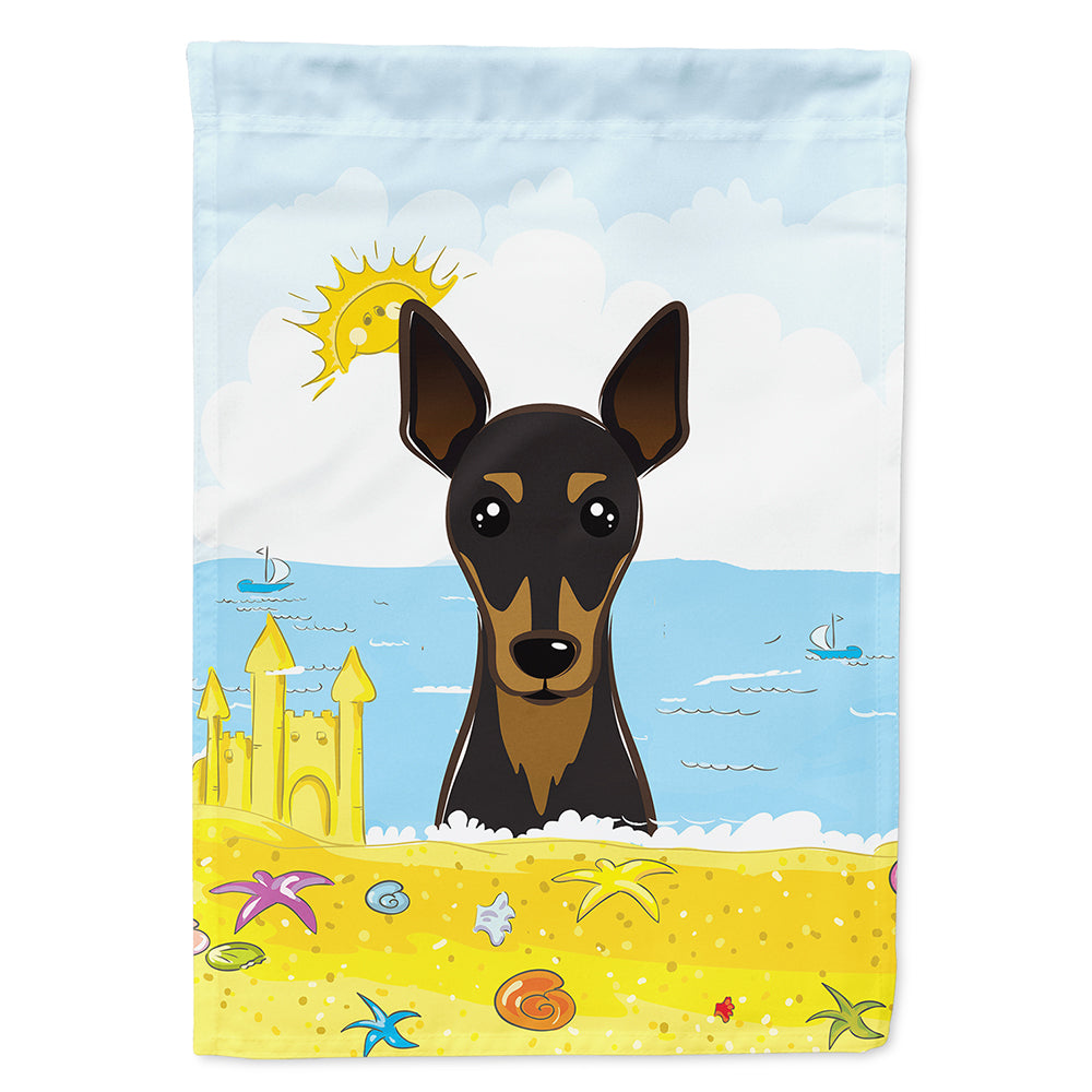 Min Pin Summer Beach House Flag 28x40 Porch Sleeve Pole Decorative Outside Yard Banner Artwork Wall Hanging, Polyester