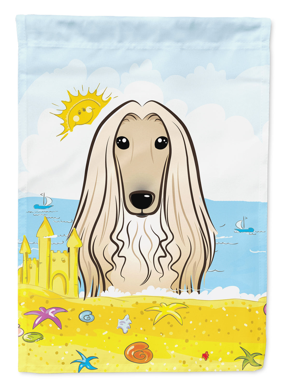 Afghan Hound Summer Beach Garden Flag Mailbox Decorative Yard Banner Outside Patio Artwork for Flower Beds, Garden Size, Multicolor