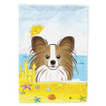 Papillon Summer Beach House Flag 28x40 Porch Sleeve Pole Decorative Outside Yard Banner Artwork Wall Hanging, Polyester