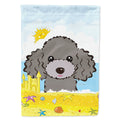 Silver Gray Poodle Summer Beach House Flag 28x40 Porch Sleeve Pole Decorative Outside Yard Banner Artwork Wall Hanging, Polyester