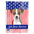 American Flag and Jack Russell Terrier House Flag 28x40 Porch Sleeve Pole Decorative Outside Yard Banner Artwork Wall Hanging, Polyester